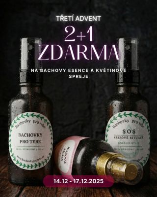 AKCE 2+1 ZDARMA 💫 . Akce platí na Bachovy esence a květinové mlhy s Rescue Remedy. Akce platí do 17.12.2025, poslední...